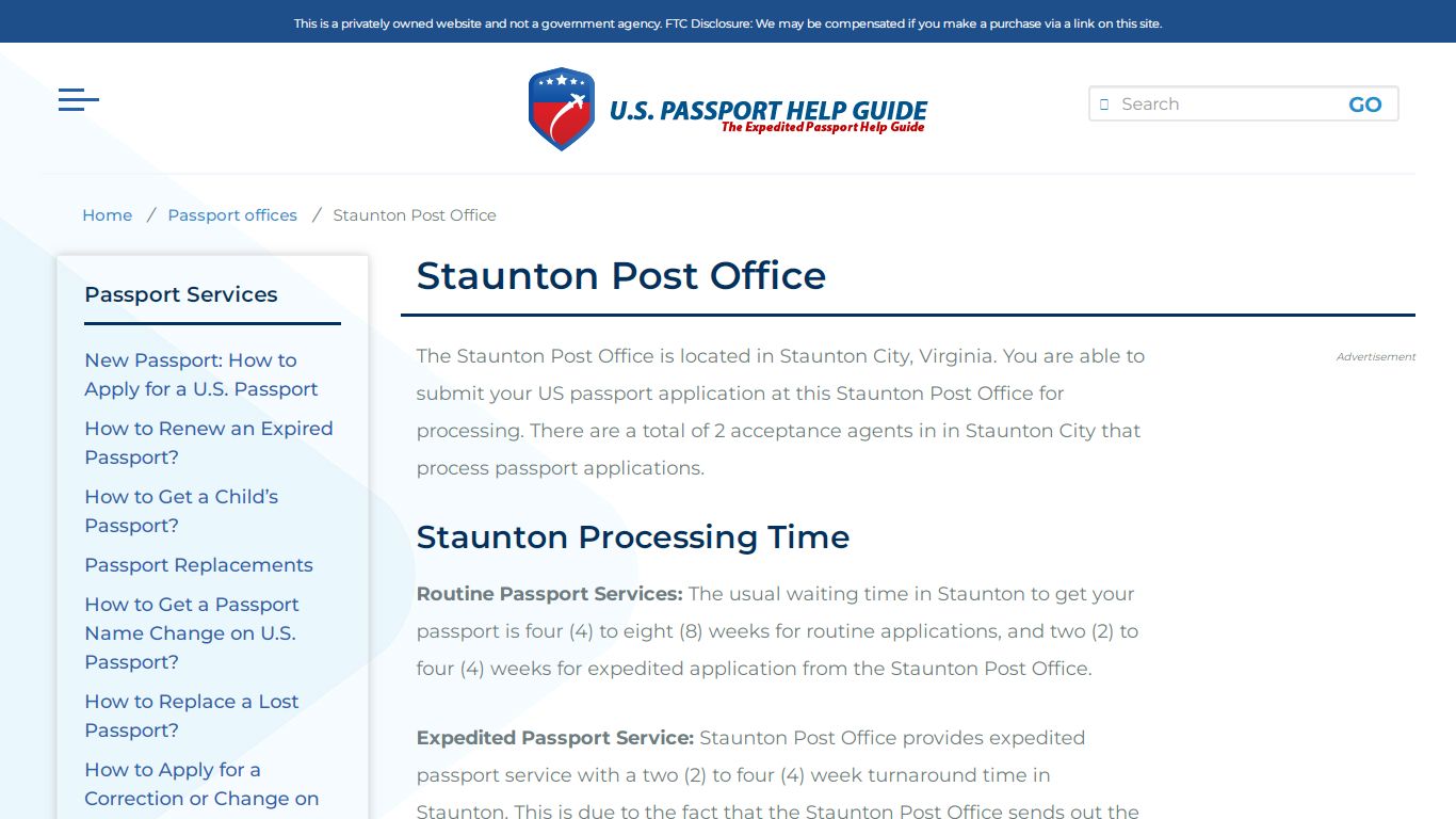 Staunton Post Office - U.S. Passport Help Guide