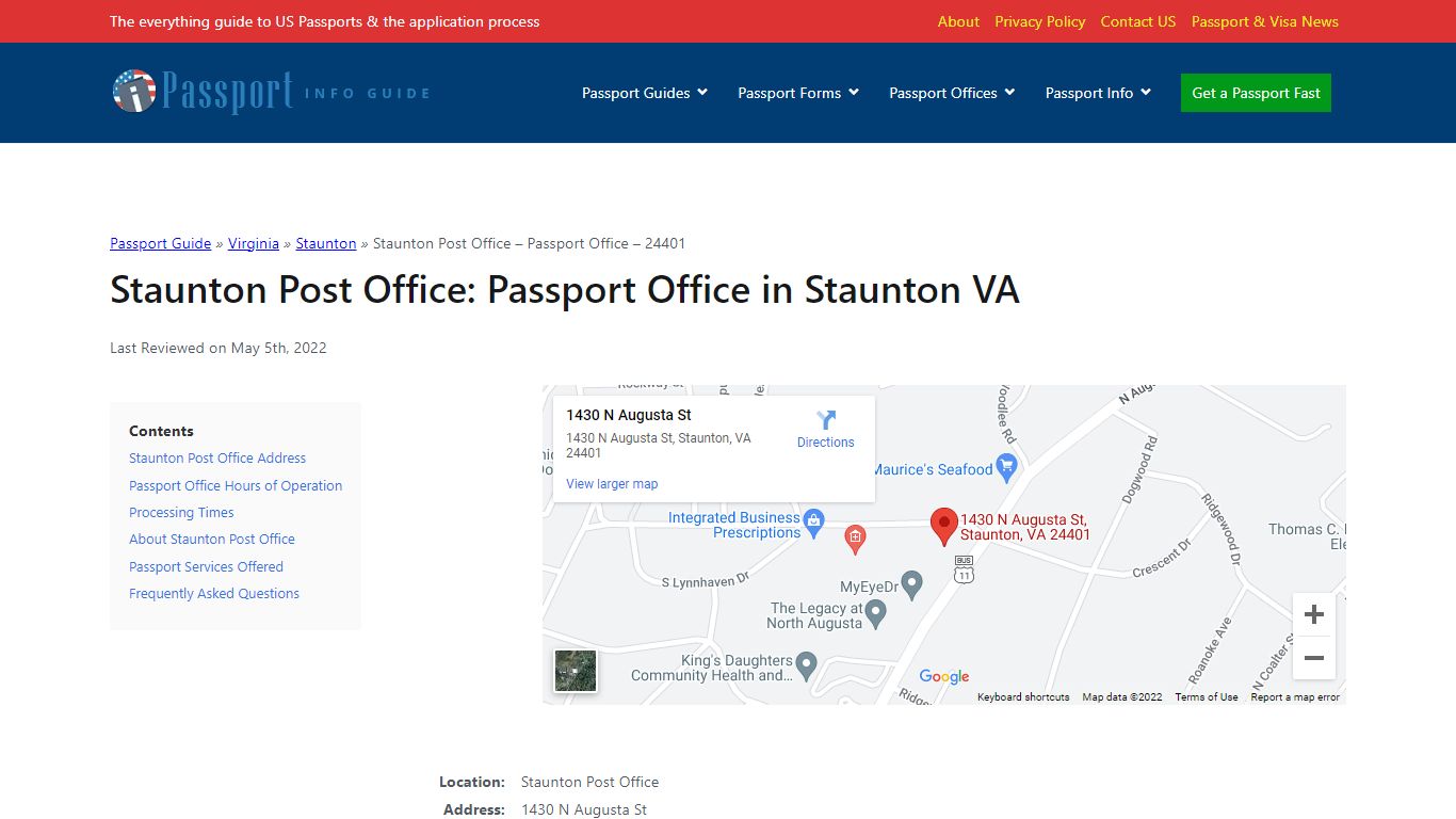 Staunton Post Office: Passport Office in Staunton VA - Passport Info Guide