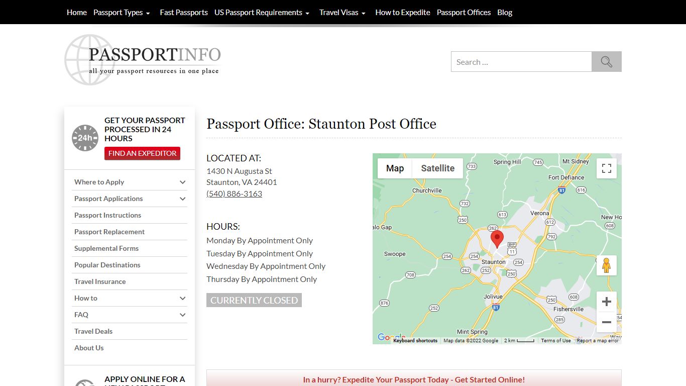 Passport Office: Staunton Post Office | Passport Info