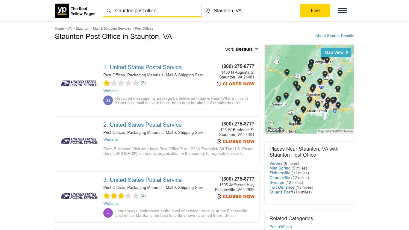 Staunton Post Office in Staunton, VA with Reviews - YP.com - Yellow Pages